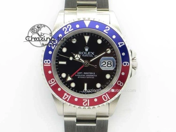 Red Black GMT-Master SS SS Blue Bp-Maker On A3186 Bezel Dial Bracelet 0211